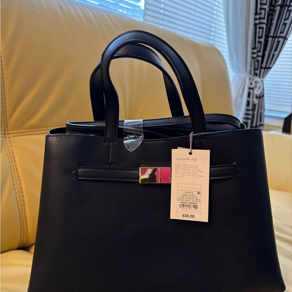 Target Black Satchel Bag with Structured Design